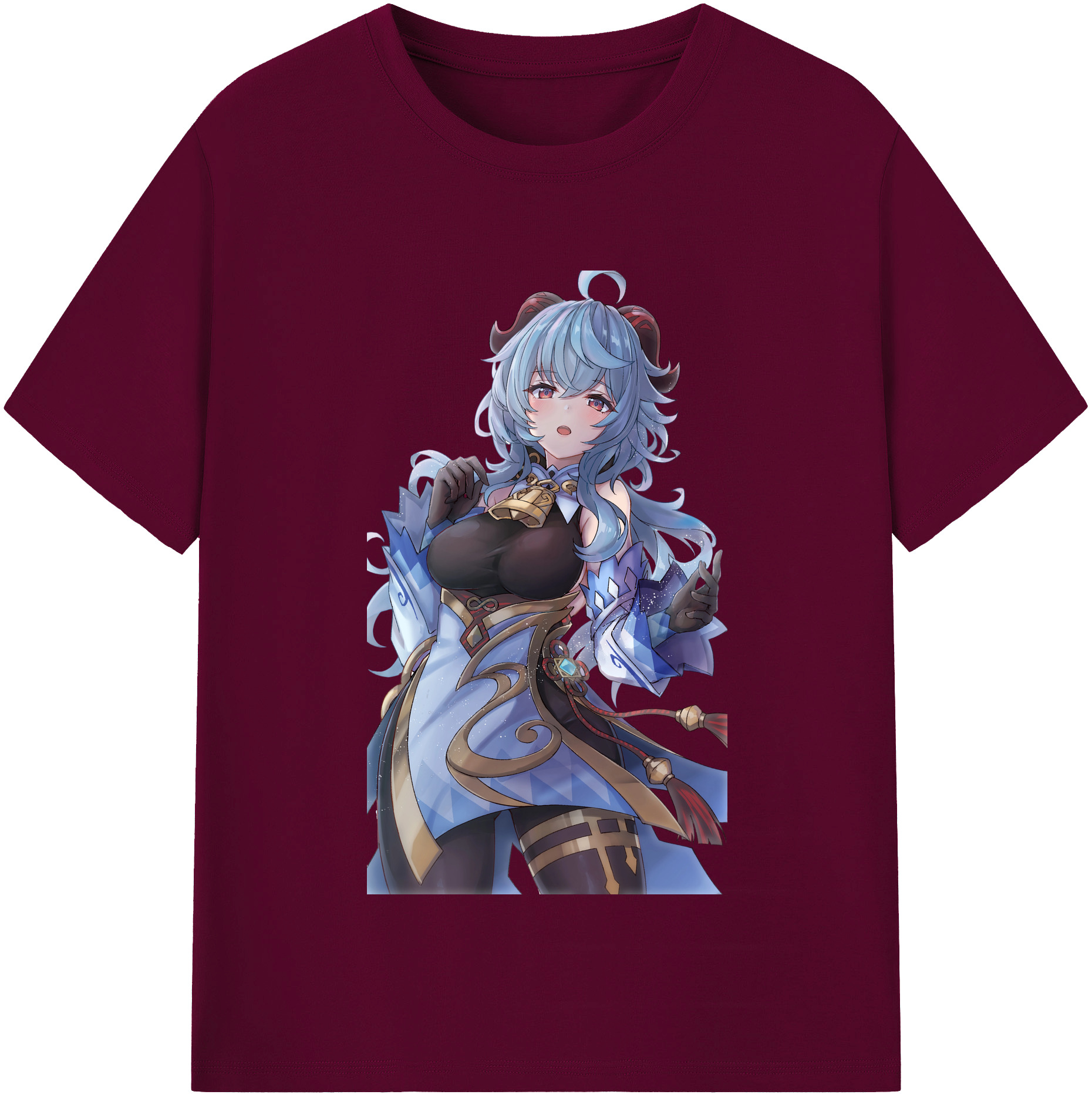 げんし神 甘雨 かんう genshin Ganyu レディースカジュアルプリントTシャツ（綿100％）